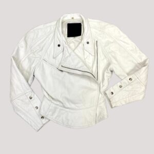 1980s Cropped Butter Soft Leather Jacket Fold Over Front