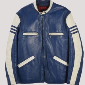 Blue And White Leather Jacket