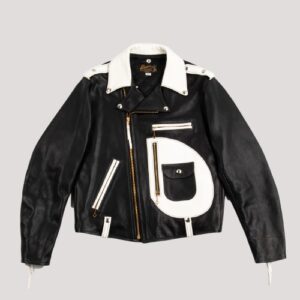 Buco J-24 Black X White Leather Jacket