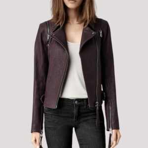 Constantine Angelica Celaya Burgundy Leather Jacket