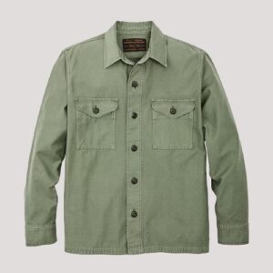 Filson Reverse Sateen Washed Fatigue Green Shirt Jacket