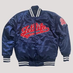 Home Plate Jet Life Blue Bomber Satin Jacket