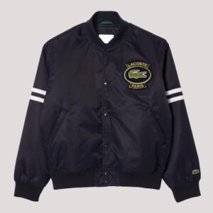 Lacoste Heritage Badge Padded Bomber Black Jacket