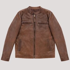 Mens Coach Rust Leather Jacket