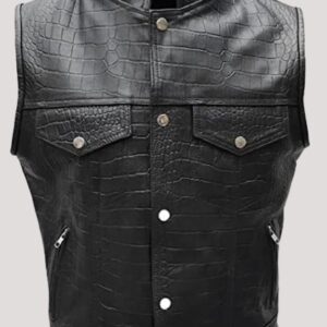 Mens Motorcycle Alligator Vest