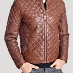 Mens Quilted Leather Jacket