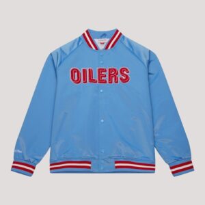 Oilers Lightweight Varsity Satin Jacket