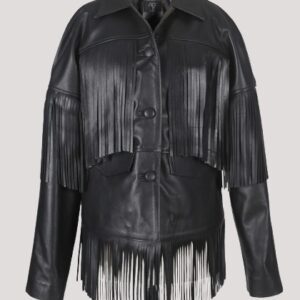 Pyrus Oversized Fringed Leather Jacket