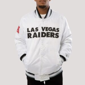 A Stars Las Vegas Raiders White Satin Jacket