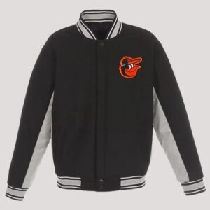 Accent Baltimore Orioles Black And Gray Varsity Wool Jacket