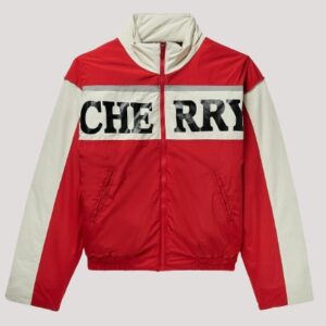 Cherry La Pit Crew Logo Print Padded Shell Red Jacket