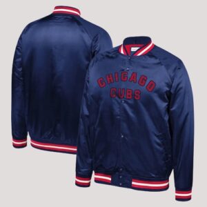 Chicago Cubs Blue Bomber Satin Jacket