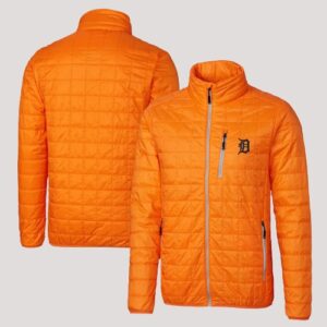 Detroit Tigers Orange Puffer Jacket