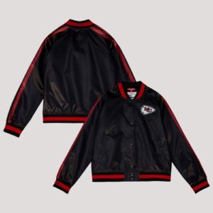 Kansas City Chiefs Mitchell & Ness Black Satin Jacket