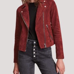 Love Victor Mia Brooks Red Suede Jacket