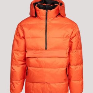 Mens Hooded Orange Puffer Jacket