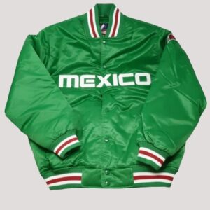 Mexico Baseball Green Satin Jacket