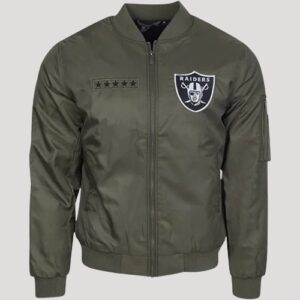 Myles Las Vegas Raiders Olive Green Bomber Jacket